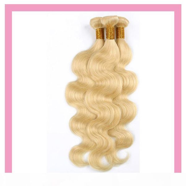 

brazilian virgin hair 613# color 3 bundles body wave human hair extensions 3 pieces lot 613 blonde color 3 pieces, Black