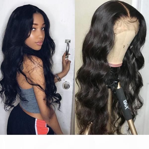 

raw indian virgin human hair lace front wig body wave full lace wigs brazilian natural color full lace human hair wigs, Black;brown
