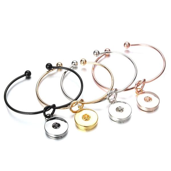 

simple snap jewelry metal cuff snap button bracelet love knotted bangles fit 18mm snap button silver color rose gold diy bbylic, Golden;silver