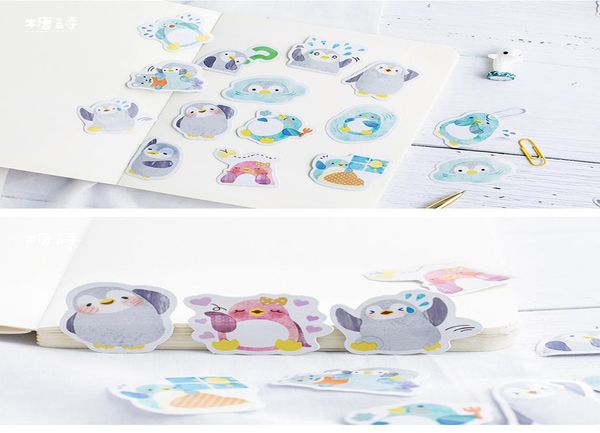 

45pcs box kawaii маленький пингвин мини бумаги наклейки украшения diy scrapbooking наклейки канцелярские смазливая этикетки наклейки tz147 y