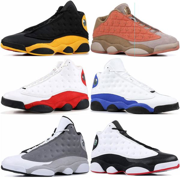 

mens basketball shoes 13s black cat atmosphere grey clot terracotta bred chicago mens trainers sports sneaker shoes size 7-13