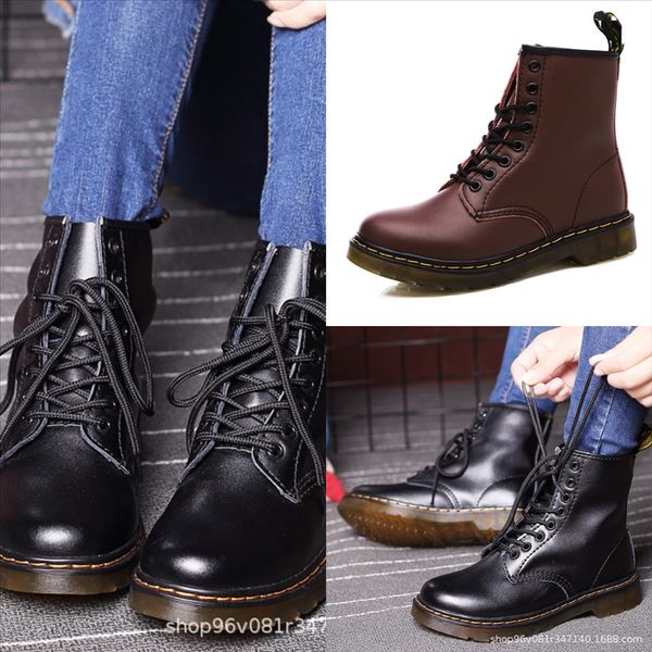 

qqnlo waterproof women men couple outdoor isabel leather boots boots winter casual couples boots hiking shoes sports brandhigh cut genuine, Black