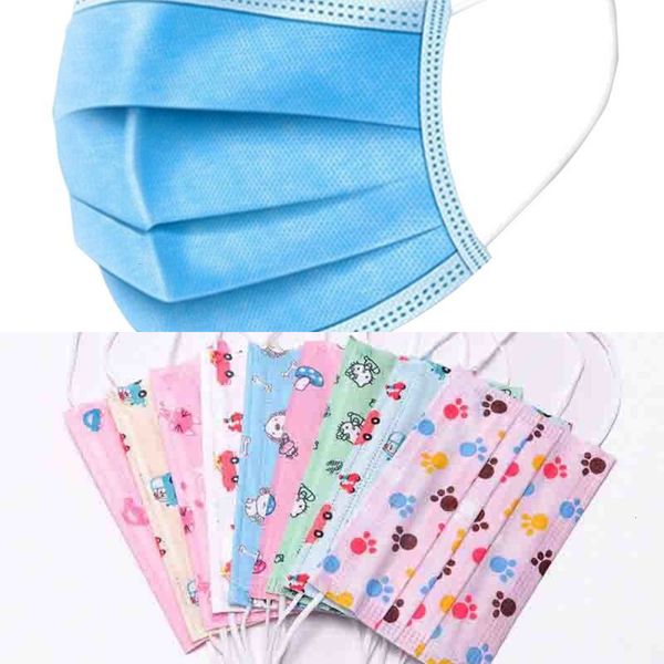 

fog mascherine disposable cloth mask face dast children's mask cartoon child kids 3 layer nysp