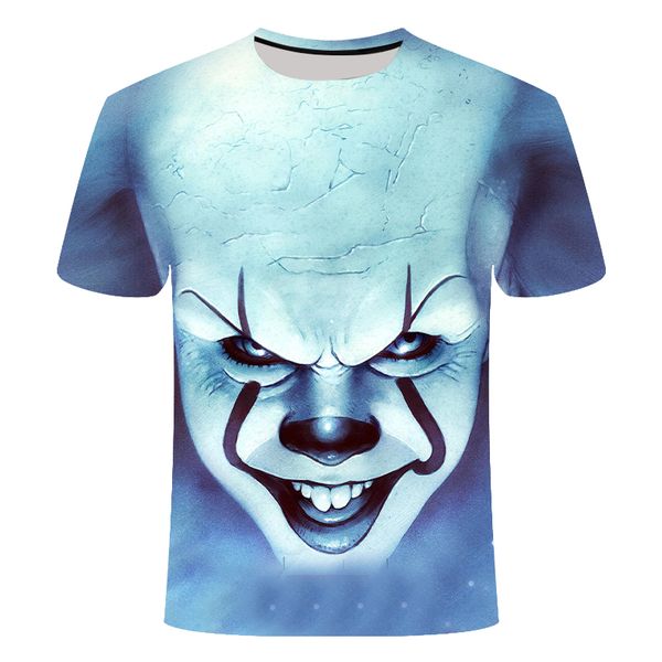 

horror movie it penny wise clown joker cool man 3d print shirts oversized graphic horror men clothing