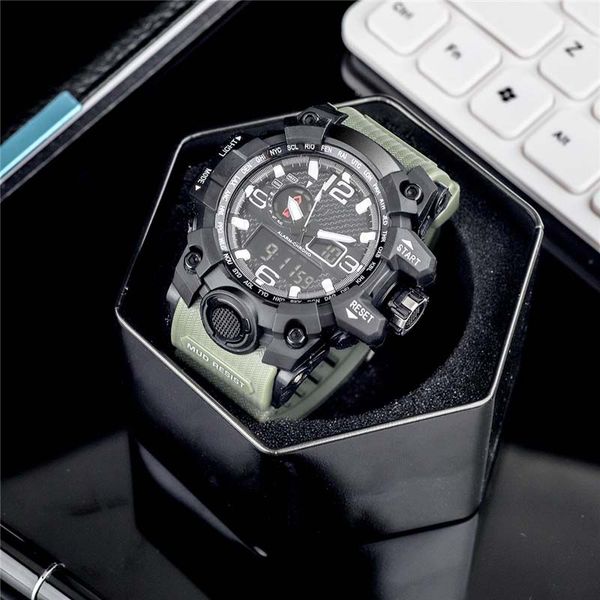 

shock men sports hombre hours resist reloj digital army military watches masculino wristwatch, brand relogio chronograph casual sport rslux, Slivery;brown