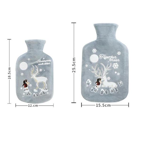 

зима теплого горячей воды сумка крышка бутылки большой портативная плюшевое рождество снежинка elk руки нога прогрев bolsa de agua caliente