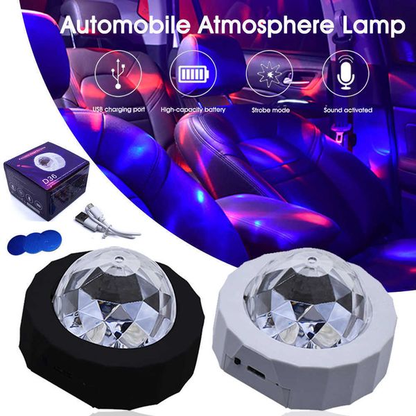 Nova bola de discoteca portátil luzes recarregáveis ​​de discoteca led luzes estrobees 2 modos de luz, com 3 adesivos para a dropship da decoração da sala do carro