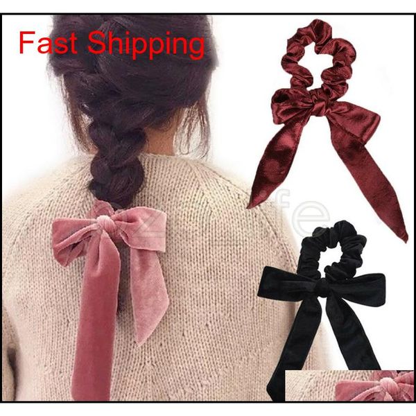 

girls velvet headrope women hair bow headband velvet elastic hair ropes scrunchies hair ties qylwxv bde_home, Silver