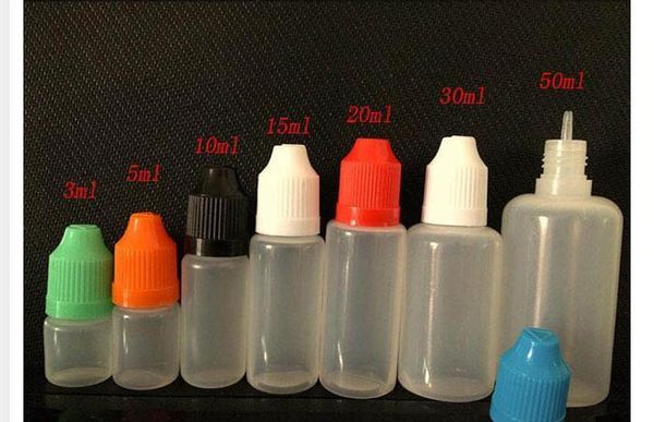 

fast shipping soft style needle bottle 5/10/15/20/30/50 ml plastic dropper bottles child proof caps ldpe e cig e liquid empty bottle wmtai
