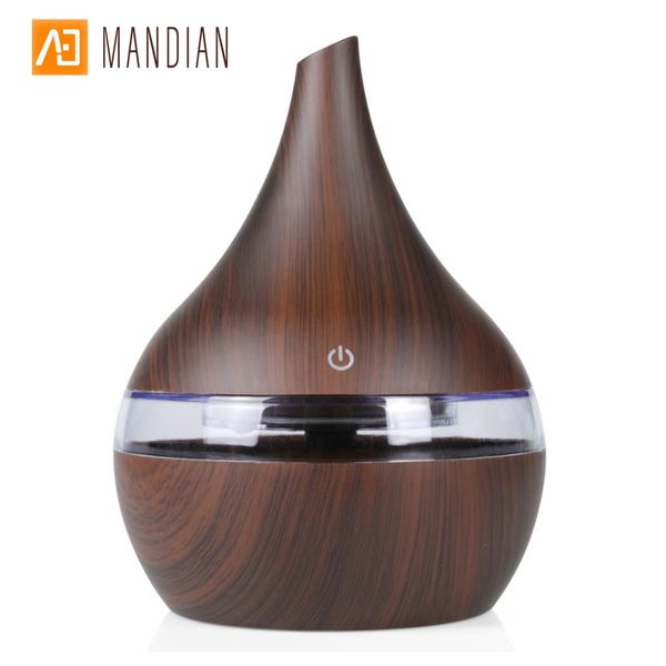 

mini usb aroma diffuser essential oil 300ml wood grain air humidifier q1112