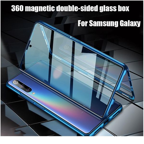 

magnetic metal adsorption double-sided glass case for samsung s20 s10 s9 s8 s10e a51 a50 a71 a70 m21 a21s a20s jlloin