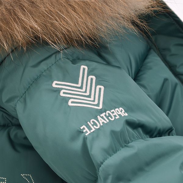 

nlong boys' down winter clothes, middle and new style children's cotton padded jacket, real raccoon dog's fur collar, Blue;gray