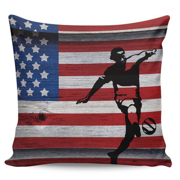 

retro wood american flag football player pillowcases long pillow case pillow sack pillowslip bedding multi-size cover1