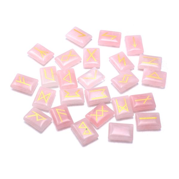 

wholesale 25pcs/lot natural tiger eye stone viking runes amulet reiki healing crystals divination tumbled rectangle stones 200930, Black