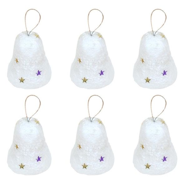 

christmas decorations 60pcs white snow design bell decors tree hanging foam bells