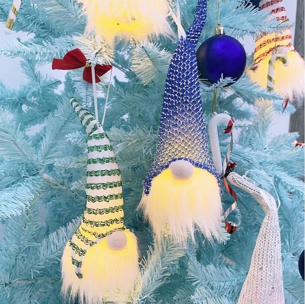

lighted christmas gnomes built-in battery cloth sweidsh santa elf home decorations tree hanging ornaments
