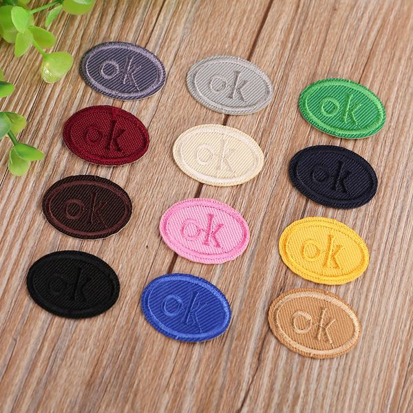 

multicolor ok oval heat transfers iron on patches for clothing diy clothes stickers decorative appliques embroidery patch 47201