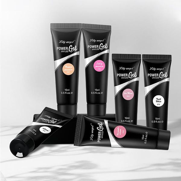 

7 color 15ml nail extension glue set odorless crystal model gel uv ptherapy glue poly nail uv gel, Red;pink