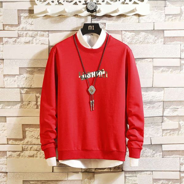 

neck sports sweater cotton solid round autumn pullover new casual men's wear, Gray