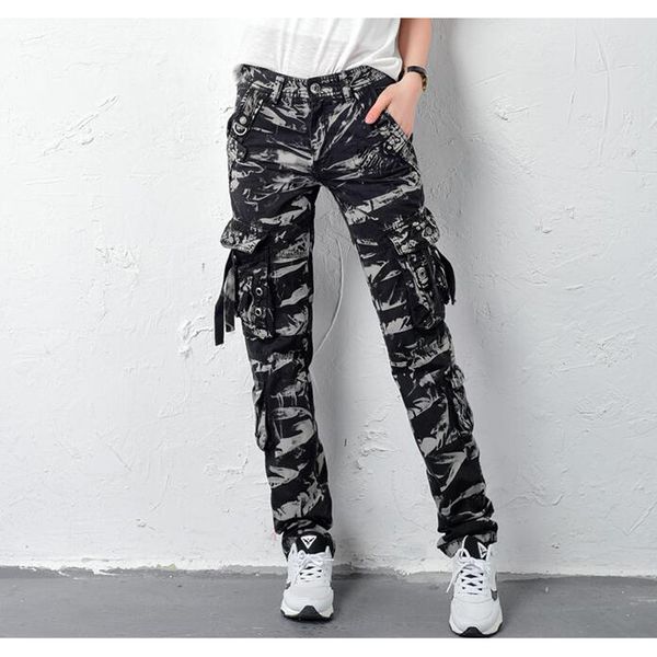 

2021 new cargo straight overalls for women in pants 5wk6, Black;white