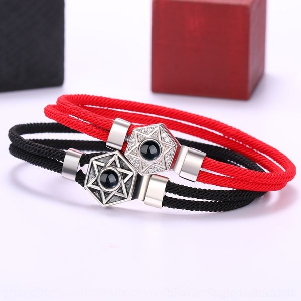 

w2ejh 925 projection lovers lettered six star bracelet for men and women silver bracelet projection new projectionsimple christmas 17ow8, Golden;silver