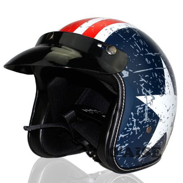 

unisex-open-face route 3/4 helmet retro motor head gear tk38