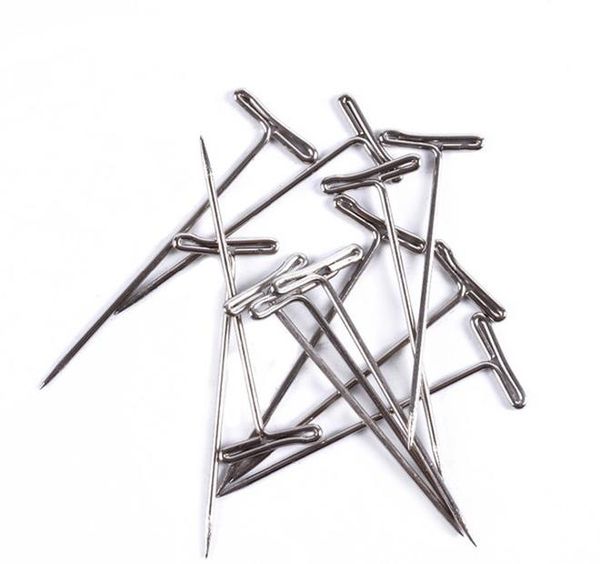 

100 t-pins t аксессуары для (45 игл игольные головки изготовления мм) пин-булавки крючковых инструментов pcs wig mannequin делает парик sqci, Silver