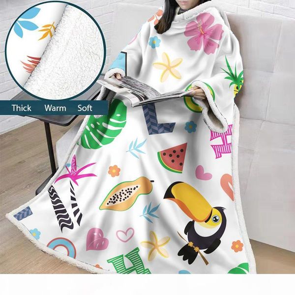 

мультфильм животных мягкая comfy теплый плюшевые throw с рукавами tv одеяло wrap robe обложка для lounge chair couch рождественские подарки