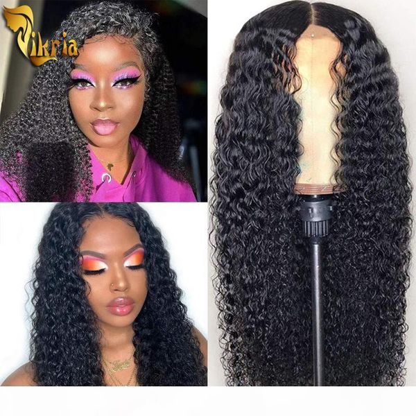 

brazilian short curlyfull lace human hair wig pre plucked hairline lace frontal wig deep wave human hair with baby hair for black women, Black;brown