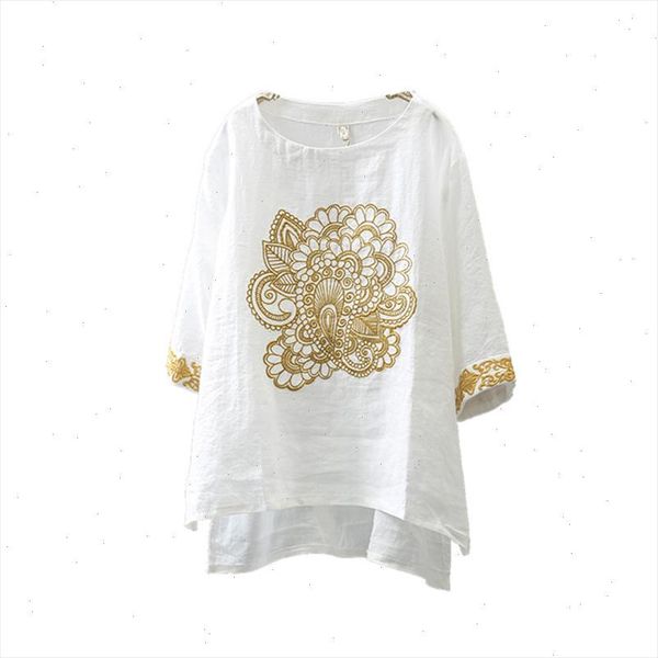 

summer t shirt women 3d floral embroidery cotton t shirts women short sleeve o neck casual tees plus size female t, White