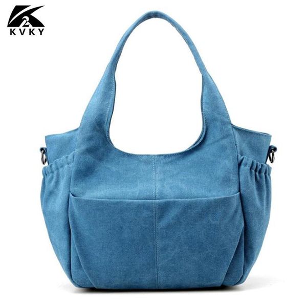 

2020 bolsas feminina bolsos mujer kvky canvas shoulder bags women crossbody handbags ladies messenger female large capacity