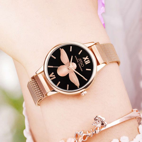 

lovers creative mesh, bees, magnet iron watch, tiktok, red new technology business watch ukdb, Slivery;brown