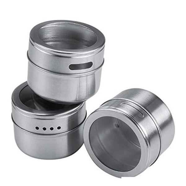 

salt shaker magnetic spice jar set with stickers stainless steel spice tins spice storage container pepper se jllxcz dh_niceshop