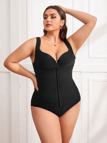 

plus contrast mesh corset 13bl#, Black;white