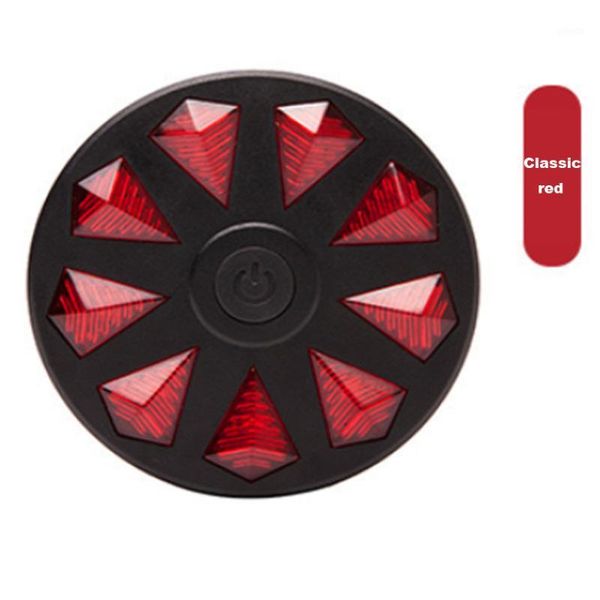 

bike lights mountain taillights round nine diamond warning night riding led rear tail safety light1