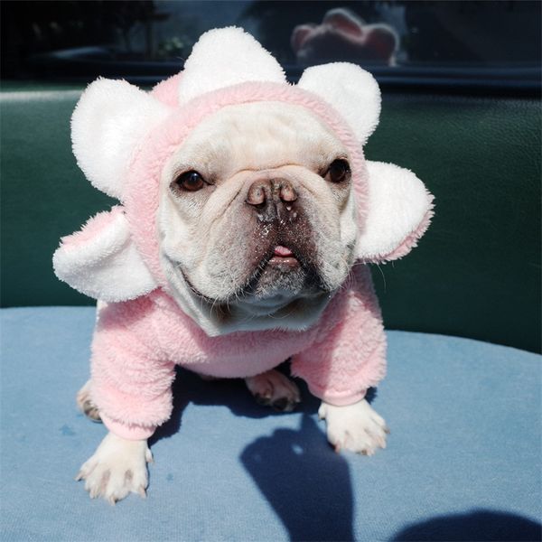 

winter sunflower pet dog sweater hoodies thicken pure color puggy cat outwears fashion pets clothes warm comfortable 22cg e1