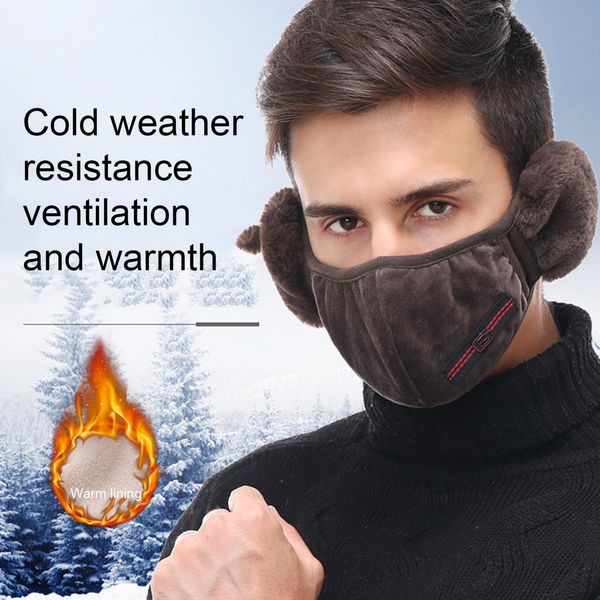 

in 2 cartoon winter men women earmuffs 1 warm mask earlap fashion cotton autumn mouth-muffs ear-cap wrap band ear warmer