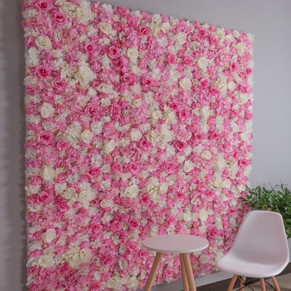 Ortensie di seta artificiale Fiore di rosa Decorazione di nozze Decorazione di fiori Pannelli per Baby Shower Decorazione di sfondo natalizio