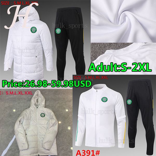 

celtic fc soccer jersey sweater tracksuits sets 2020 2021 edouard brown duffy klimala forres men winter jackets cotton-padded clothes, Black