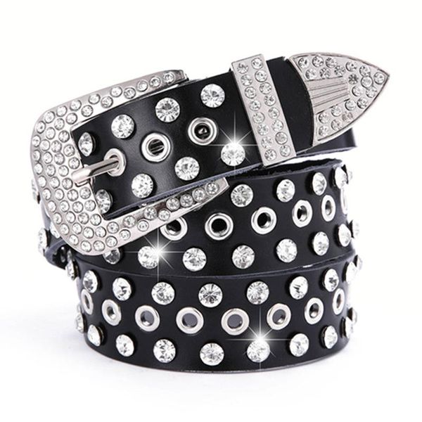 

женщины ремни корова из натуральной кожи класса люкс rhinestone ремешок черный натуральная кожа платье джинсы waistband дикого широкий ремен, Black;brown