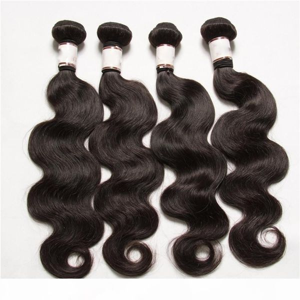 

wholesale 5pcs lot brazilian peruvian malaysian indian virgin hair body wave human hair extensions hair weaves double wefts, Black