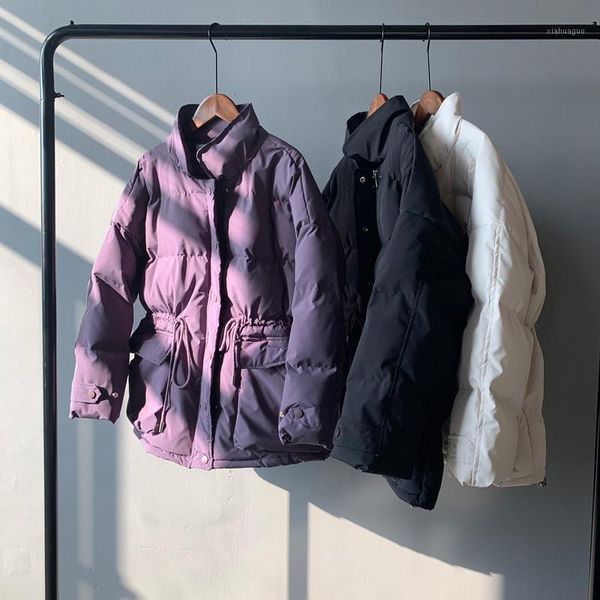 

winter coat women jacket stand collar loose bubble coats puffer jackets crop overcoat boutique clothing chamarras de mujer1, Black