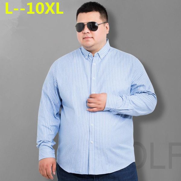 

men's casual shirts 8xl 6xl 5xl arrived mens work brand soft long sleeve square collar regular striped /twill men dress male, White;black