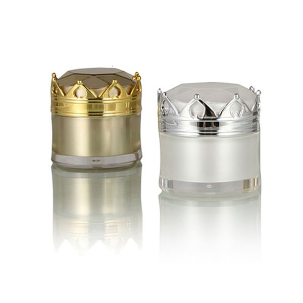 

5g/10g/15g crown jar empty cosmetic eye cream lip oil acrylic bottle refillable lotion sample pack containers