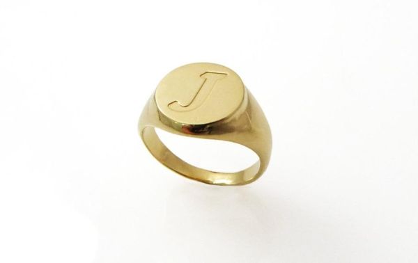 

stainless steel stacking a-z initial engraved letter finger rings for women gold color personalized hand stamped custom444908, Silver