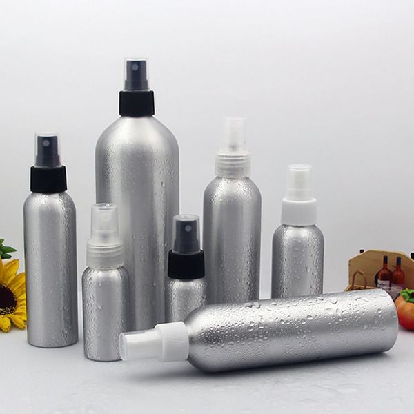 30/40/50/100/120/150 ml alumínio pulverizador atomizador garrafa vazia cabeleireiro protecção solar Bomba atomizador cosmético Embalagem 10pcs