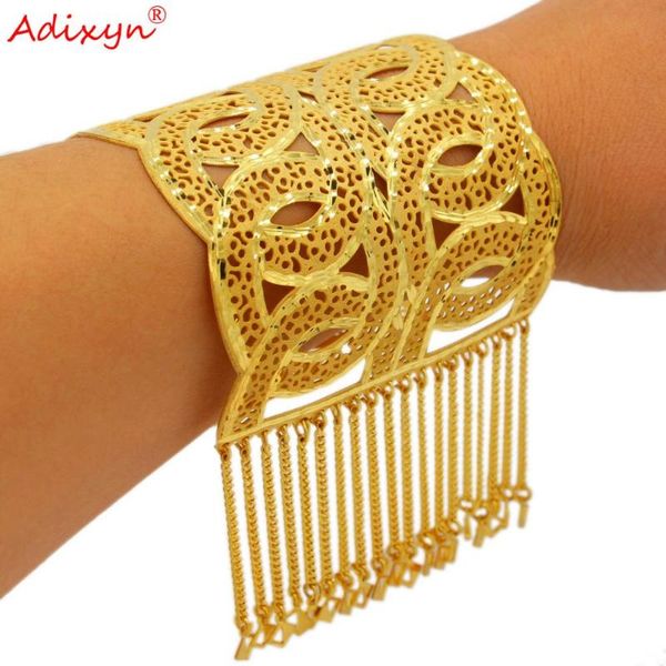 

bangle adixyn bridal big size bangles 24k gold color copper bangle/bracelet ethiopian ethnic jewelry dubai party for women gifts n12115, Black