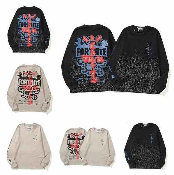 

Men's Sweaters Designer ravis Scott women men hoodies sweatshirts womens mens loose long sleeve pullover crewneck sweater sweatshirt pr, White;black