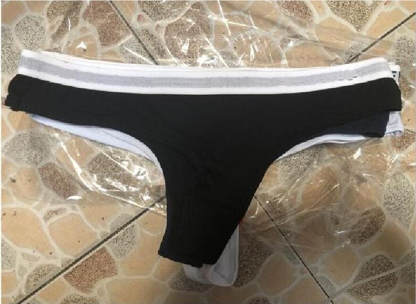 Slip da donna neri Mutandine da donna in cotone Lettere a tesa migliore Biancheria intima stampata Bikini Perizoma Perizoma T-back Mutandine Slip Donna Donna T