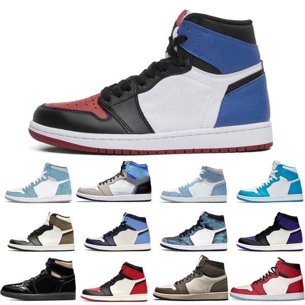 

brand new 1s man's basketball shoes turbo green hyper royal unc dark mocha obsidian tie dye court purple bred cactus jack chicago twist